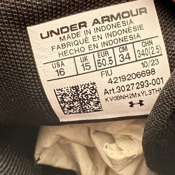 Under Armour Mens Spotlight Fran RM 4.0 Cleats US 16M EU 50.5 White Black EUC